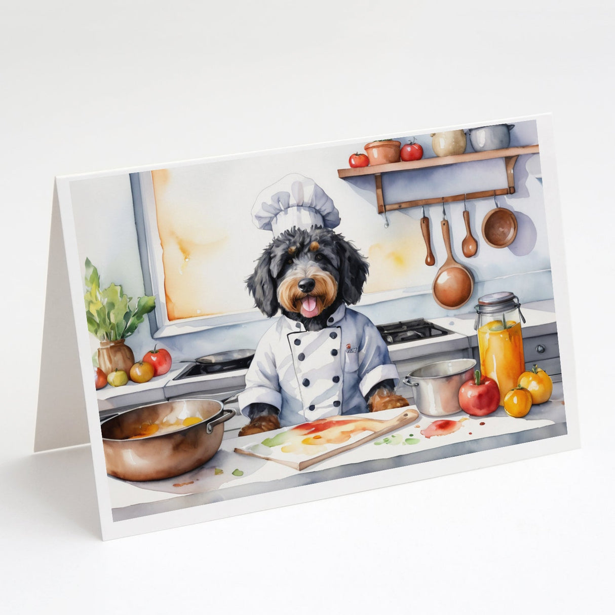 Bernedoodle The Chef Greeting Cards Pack of 8