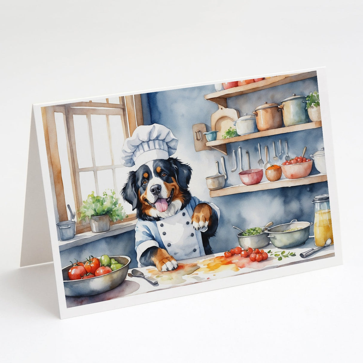 Bernese Mountain Dog The Chef Greeting Cards Pack of 8