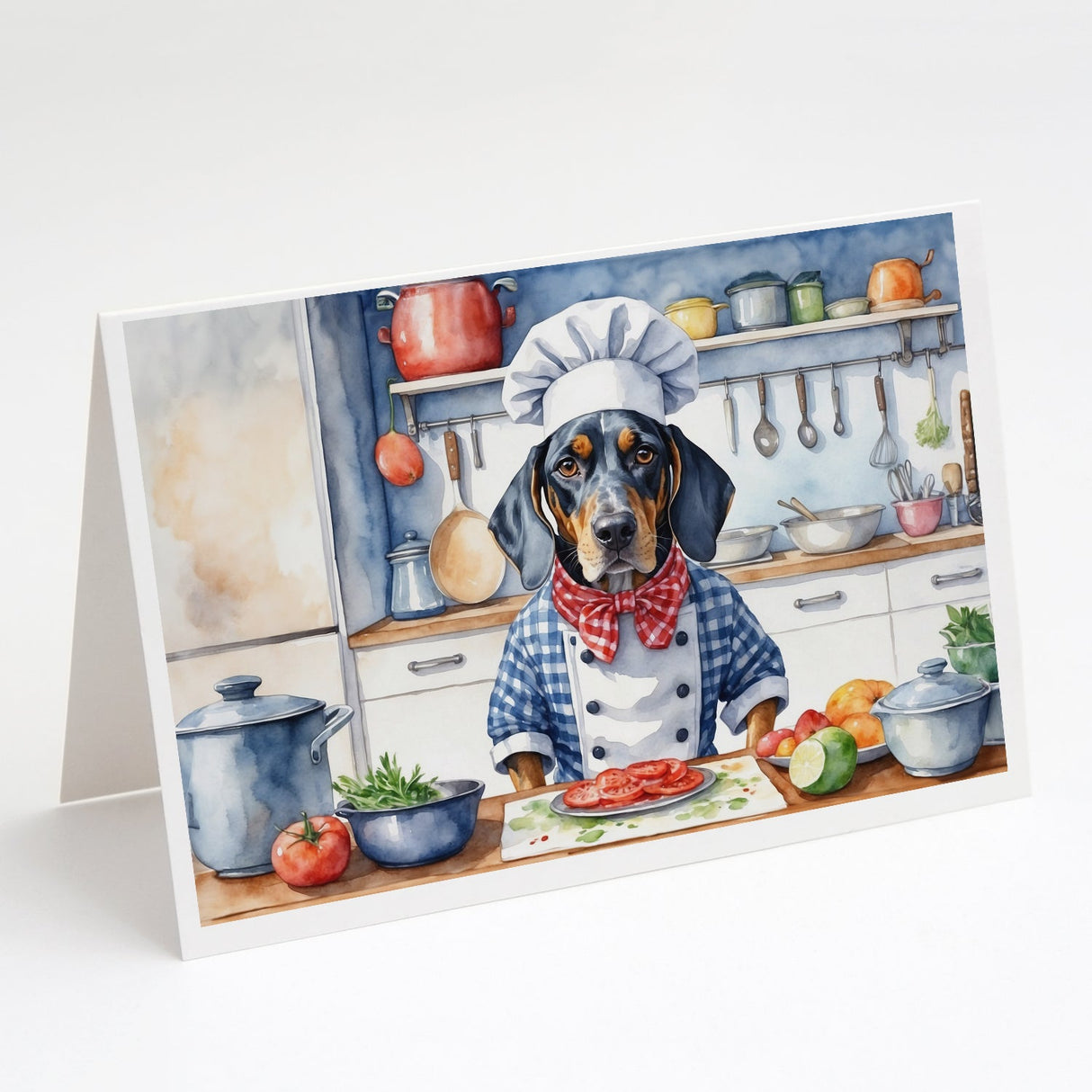 Bluetick Coonhound The Chef Greeting Cards Pack of 8