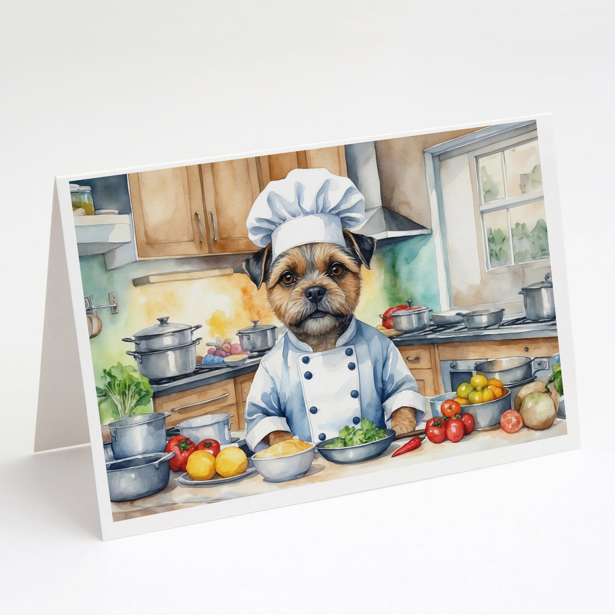 Border Terrier The Chef Greeting Cards Pack of 8