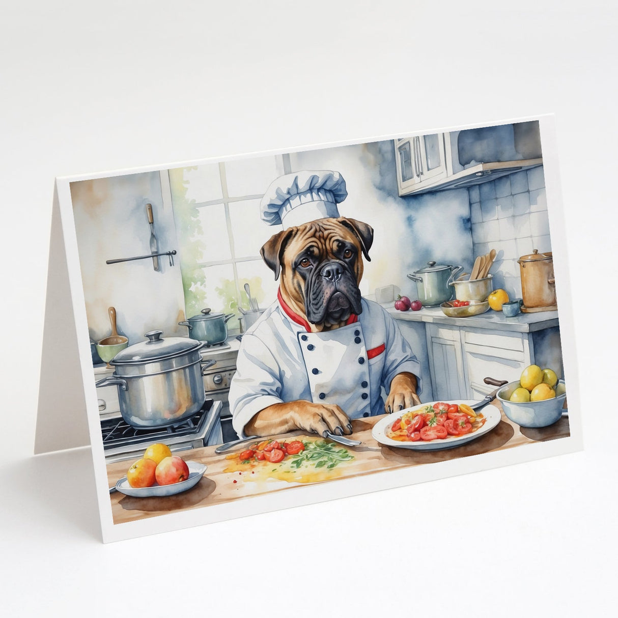 Bullmastiff The Chef Greeting Cards Pack of 8