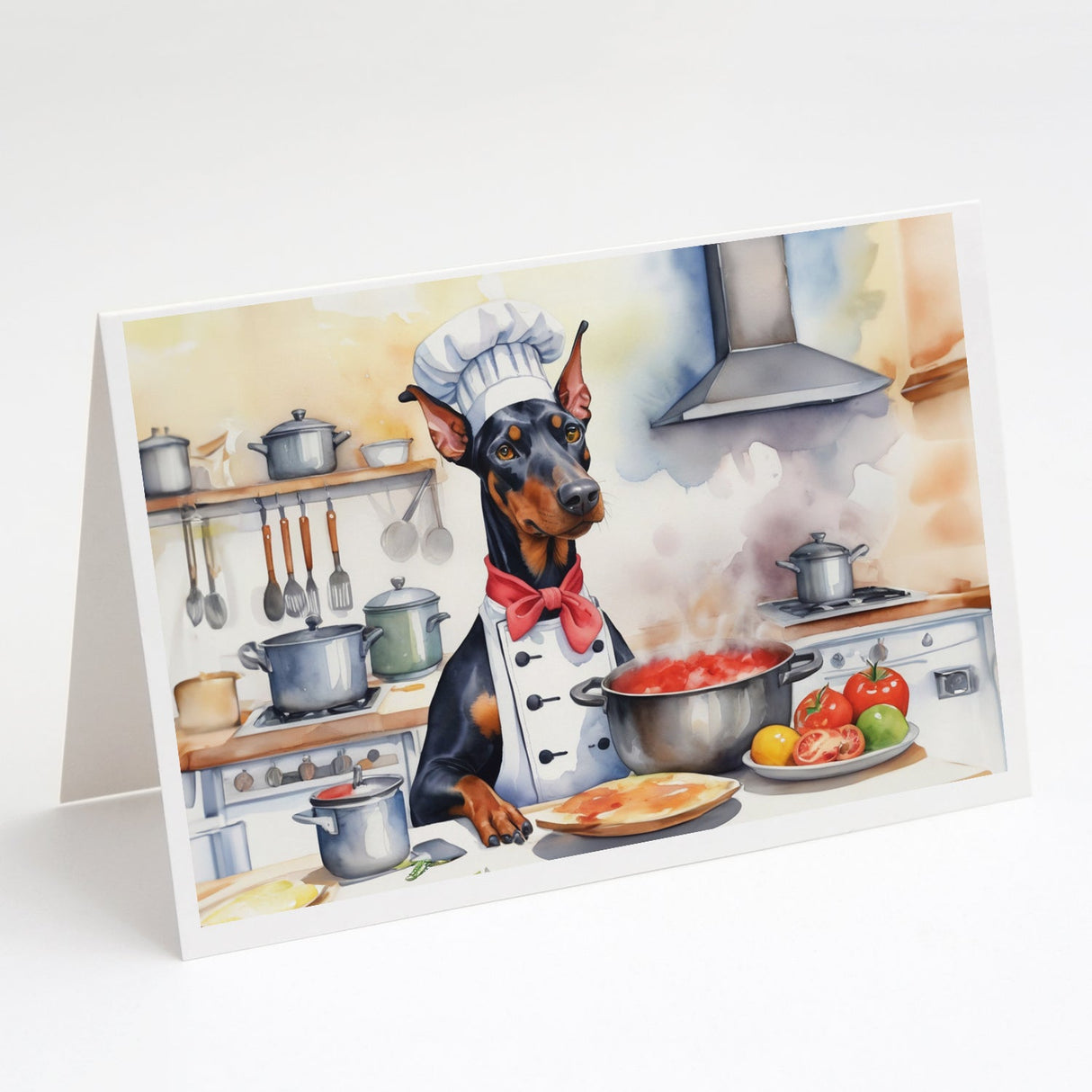 Doberman Pinscher The Chef Greeting Cards Pack of 8