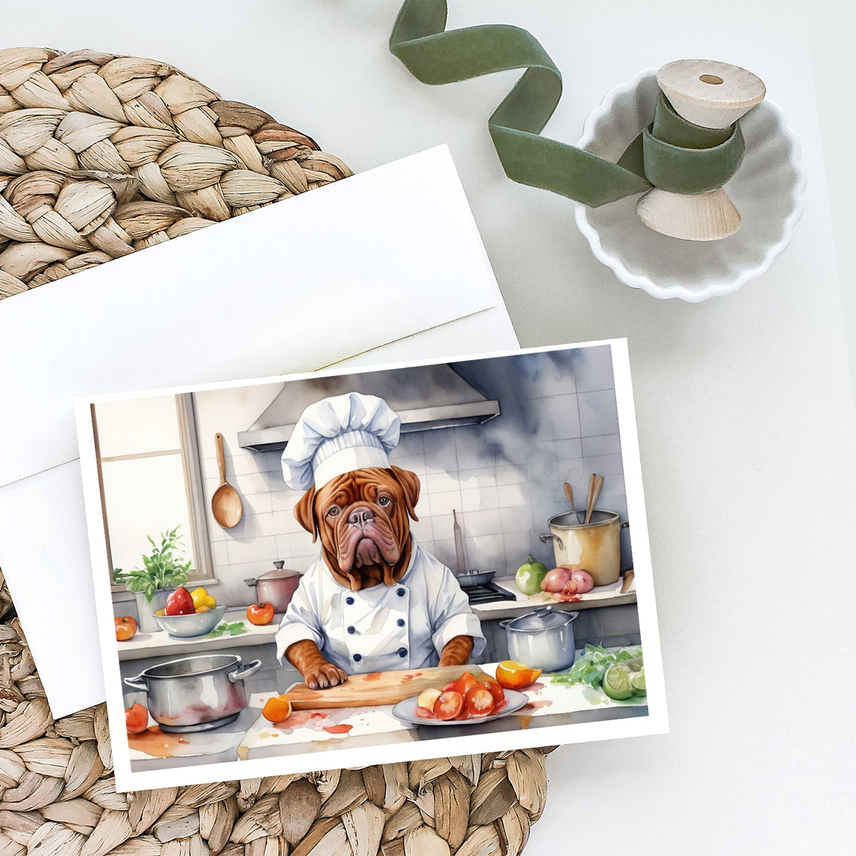 Dogue de Bordeaux The Chef Greeting Cards Pack of 8