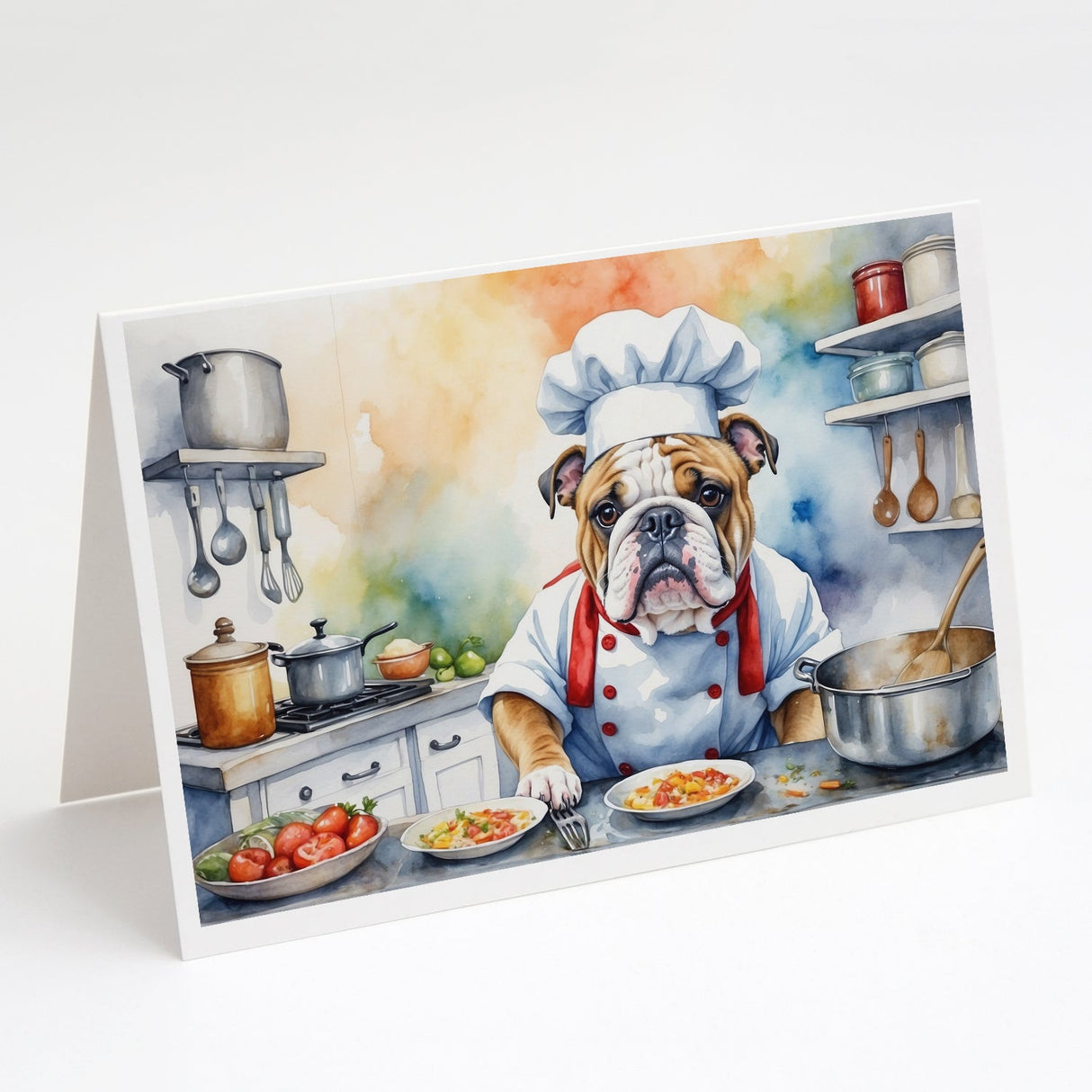 English Bulldog The Chef Greeting Cards Pack of 8