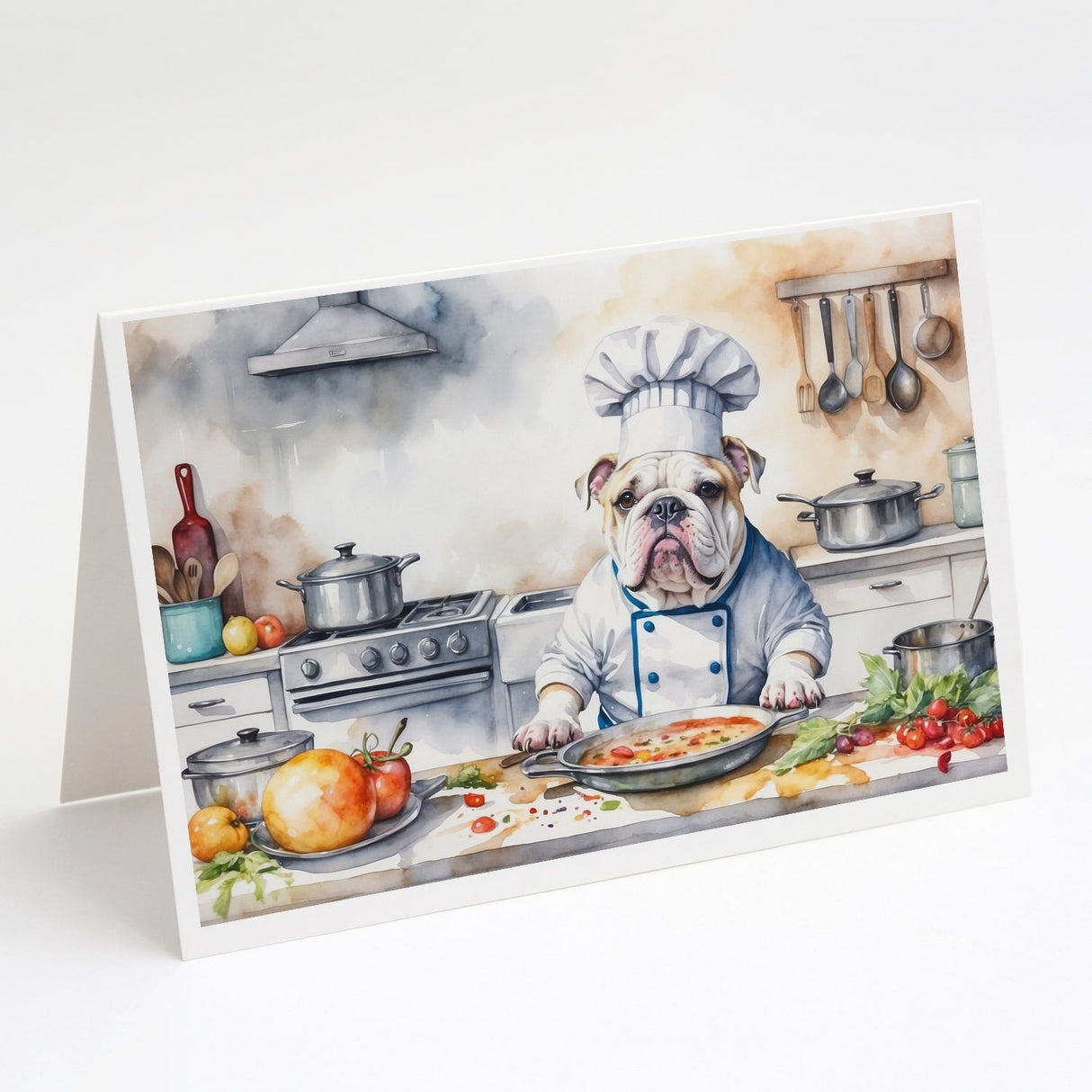 English Bulldog The Chef Greeting Cards Pack of 8