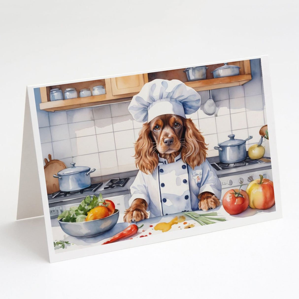 English Cocker Spaniel The Chef Greeting Cards Pack of 8