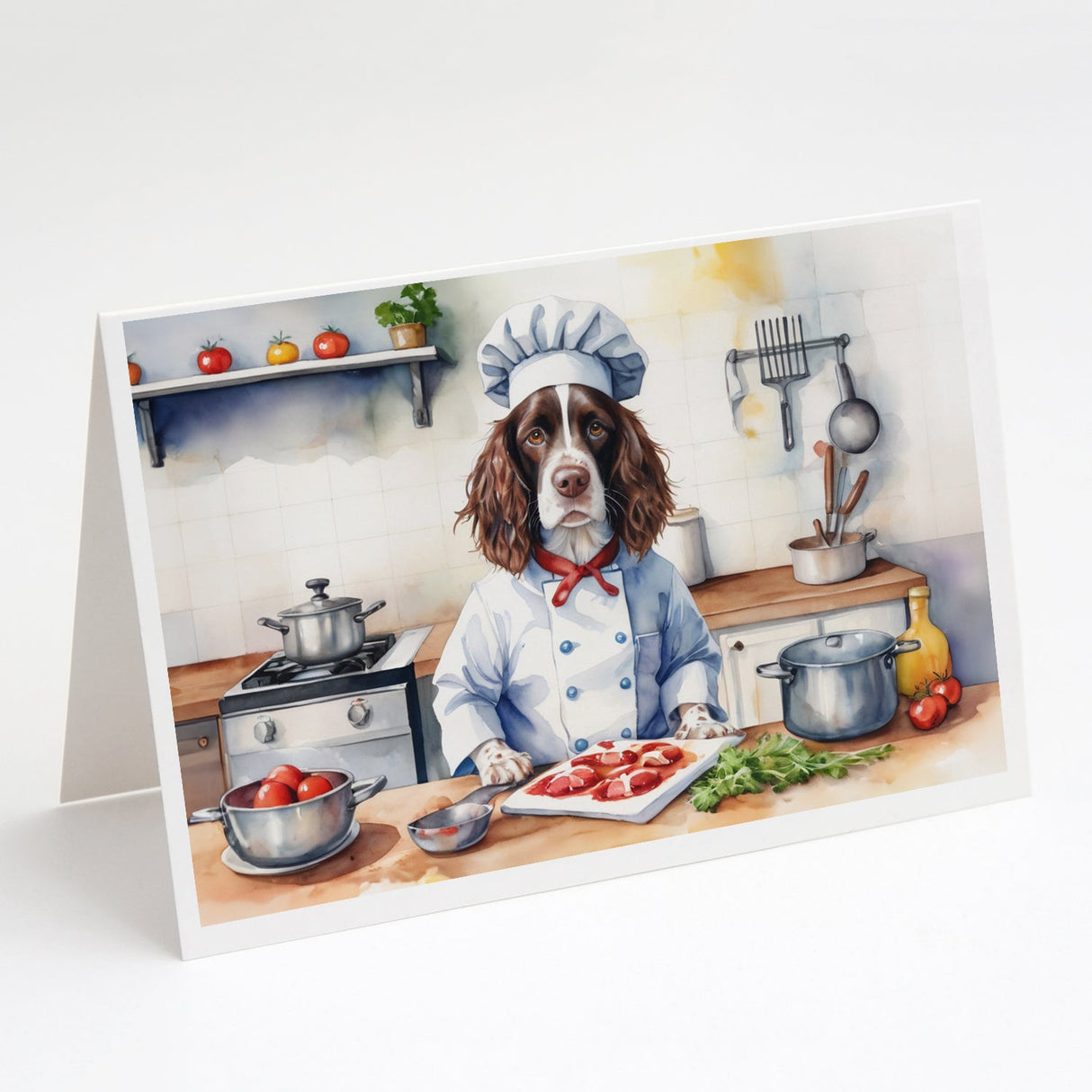 English Springer Spaniel The Chef Greeting Cards Pack of 8