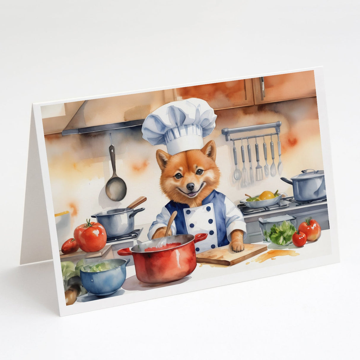 Finnish Spitz The Chef Greeting Cards Pack of 8