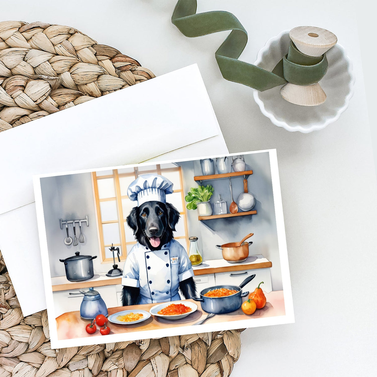 Flat-Coated Retriever The Chef Greeting Cards Pack of 8