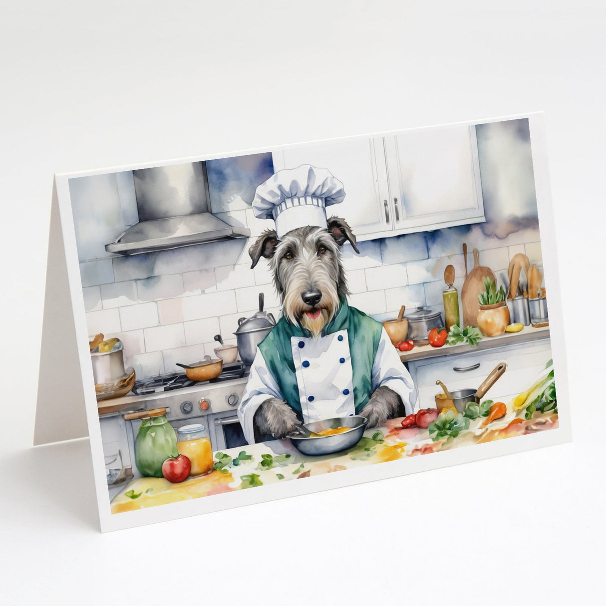 Irish Wolfhound The Chef Greeting Cards Pack of 8