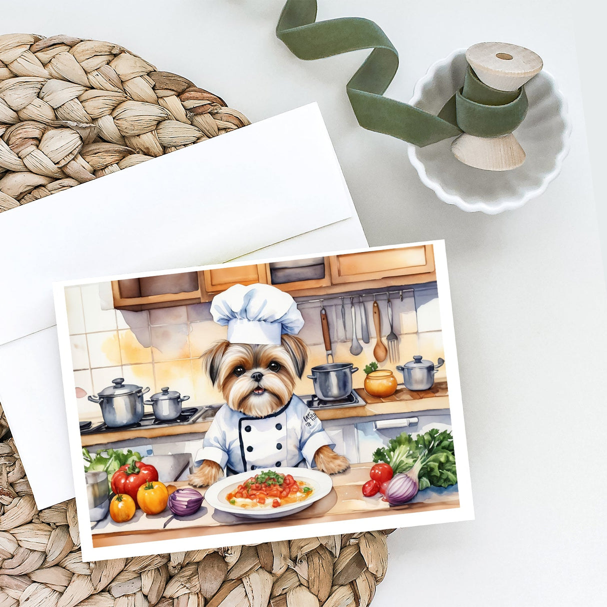 Lhasa Apso The Chef Greeting Cards Pack of 8