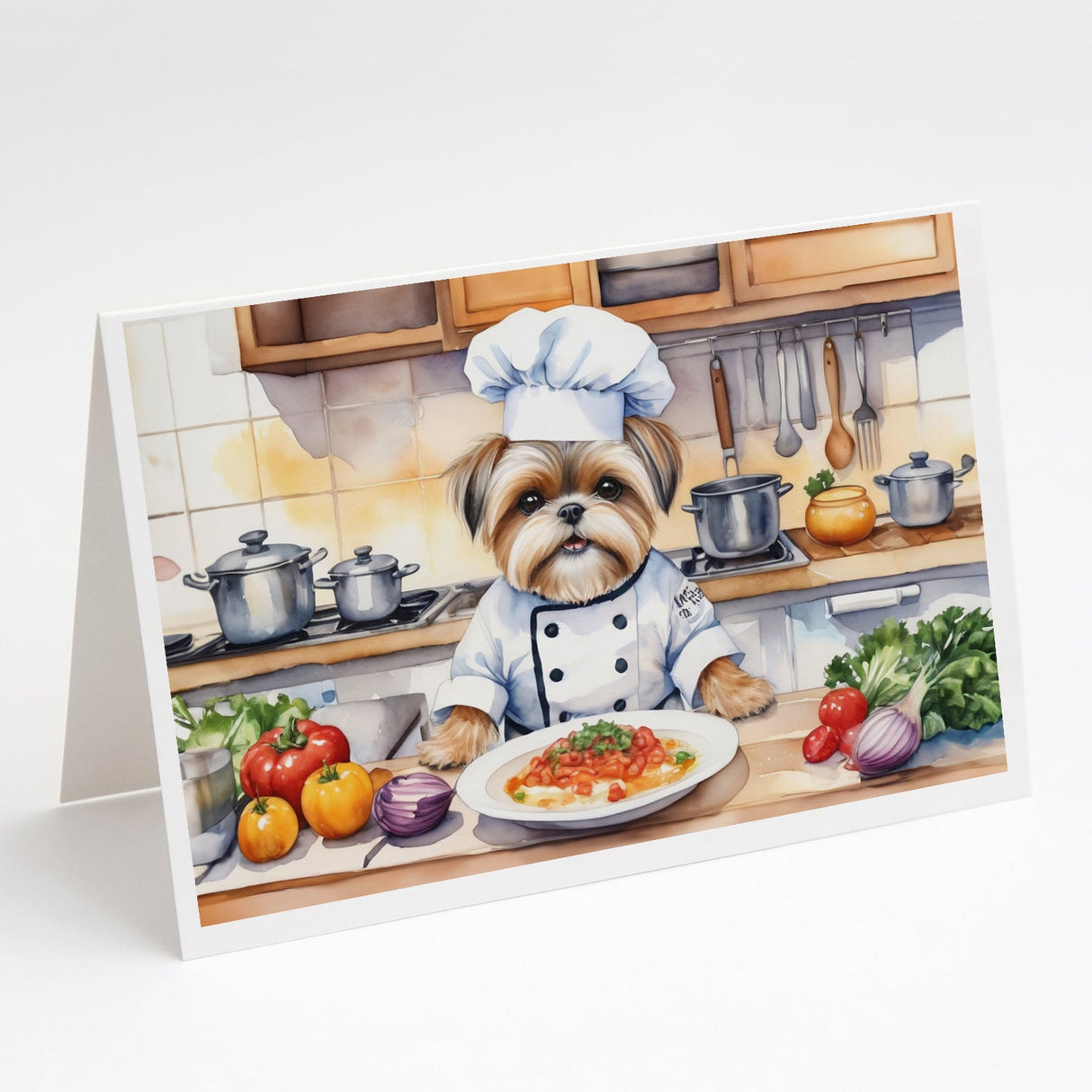 Lhasa Apso The Chef Greeting Cards Pack of 8