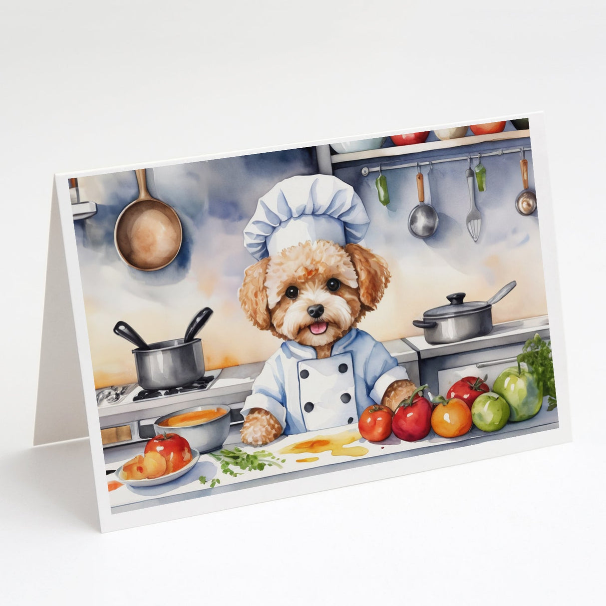 Maltipoo The Chef Greeting Cards Pack of 8