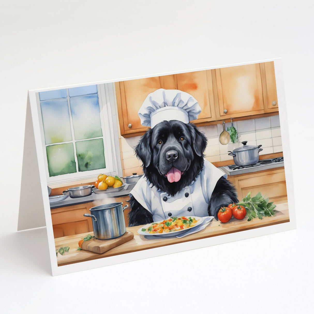 Newfoundland The Chef Greeting Cards Pack of 8