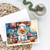 Pomeranian The Chef Greeting Cards Pack of 8