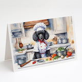 Black Poodle The Chef Greeting Cards Pack of 8