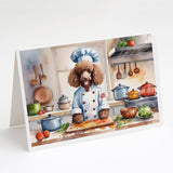 Chocolate Poodle The Chef Greeting Cards Pack of 8