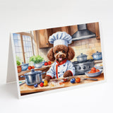 Chocolate Poodle The Chef Greeting Cards Pack of 8