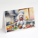 White Poodle The Chef Greeting Cards Pack of 8