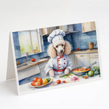 White Poodle The Chef Greeting Cards Pack of 8