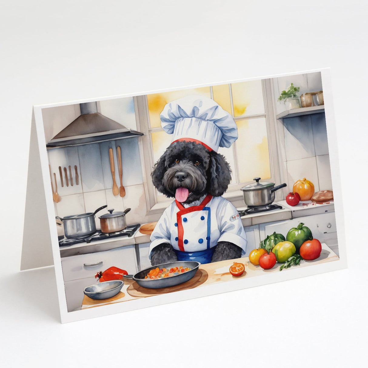 Portuguese Water Dog The Chef Greeting Cards Pack of 8