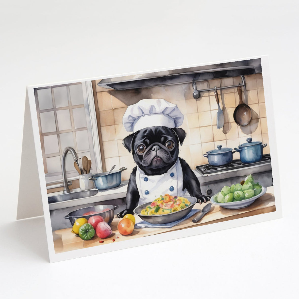 Pug The Chef Greeting Cards Pack of 8