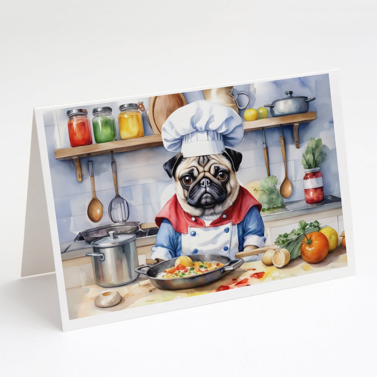 Pug The Chef Greeting Cards Pack of 8