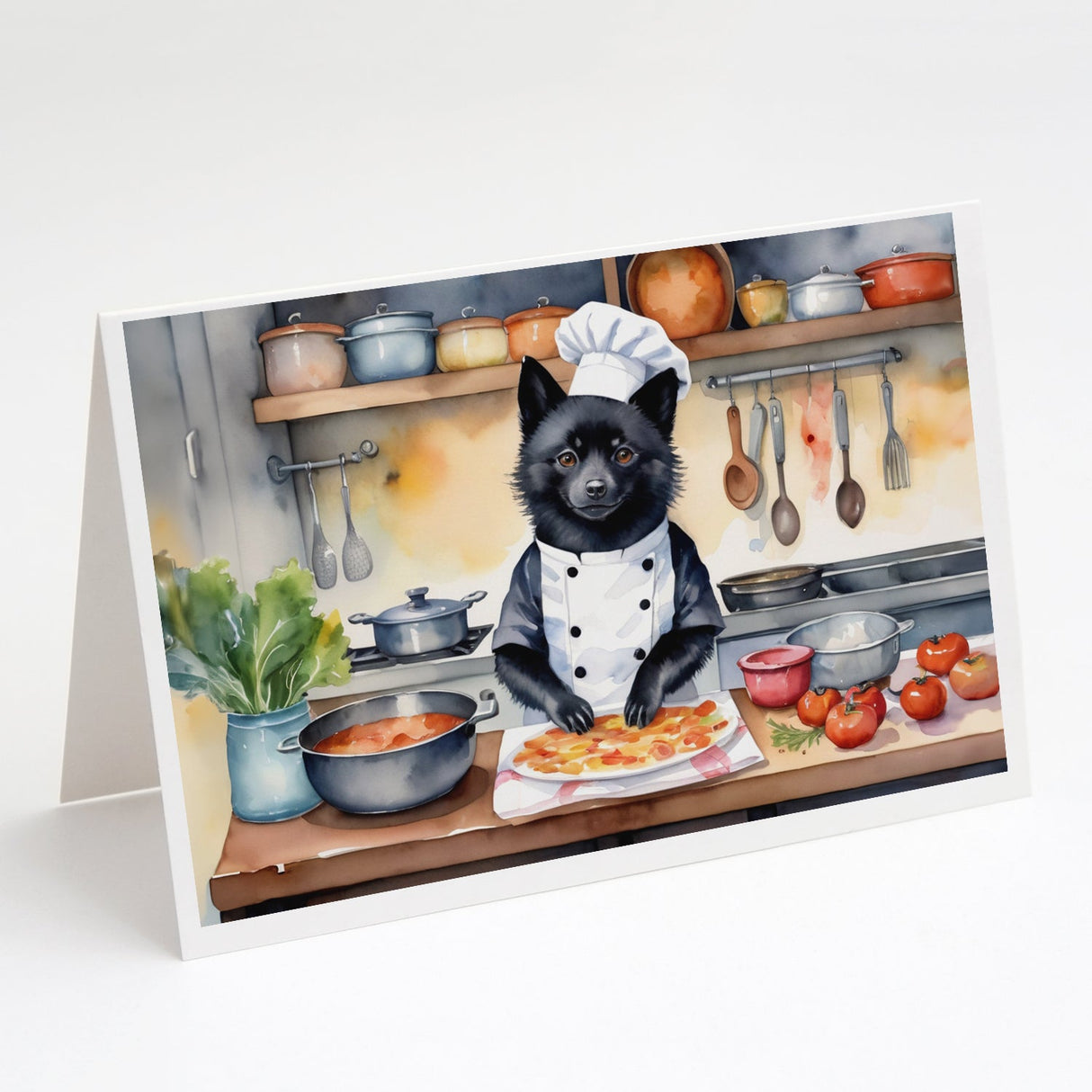 Schipperke The Chef Greeting Cards Pack of 8