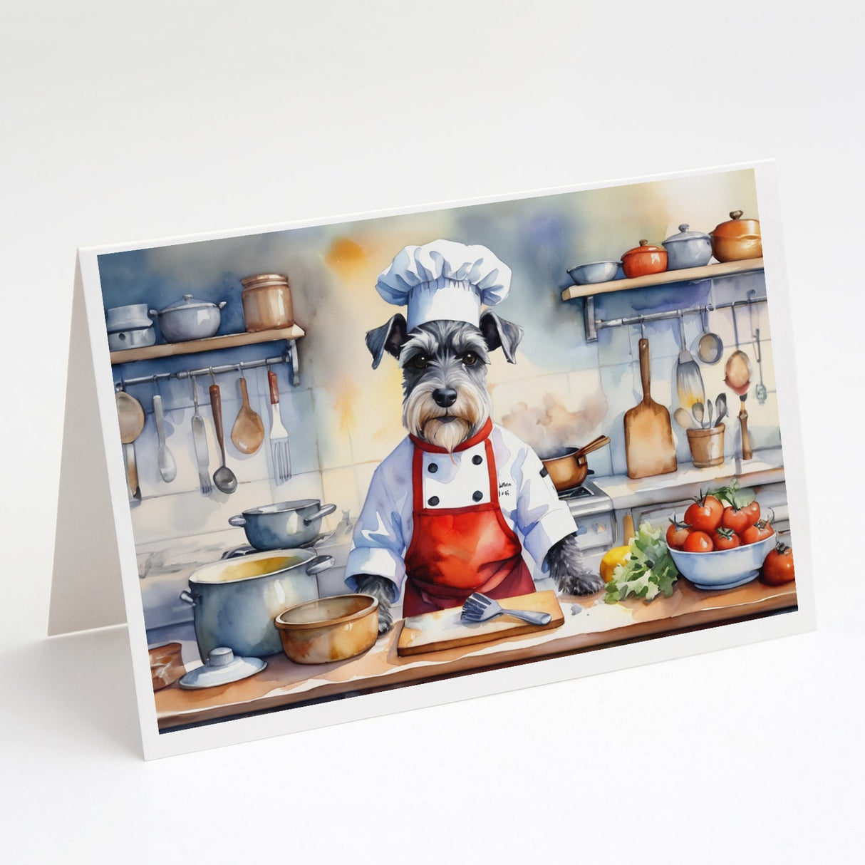 Schnauzer The Chef Greeting Cards Pack of 8