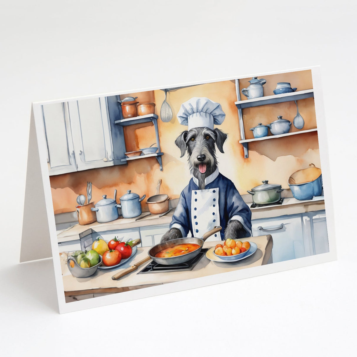 Scottish Deerhound The Chef Greeting Cards Pack of 8