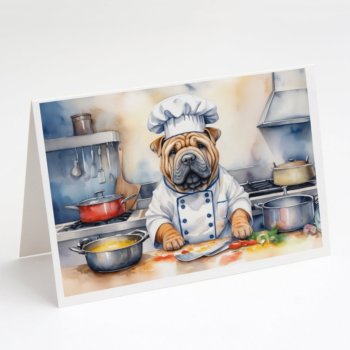 Shar Pei The Chef Greeting Cards Pack of 8