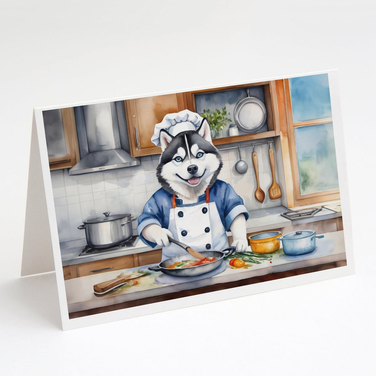 Siberian Husky The Chef Greeting Cards Pack of 8