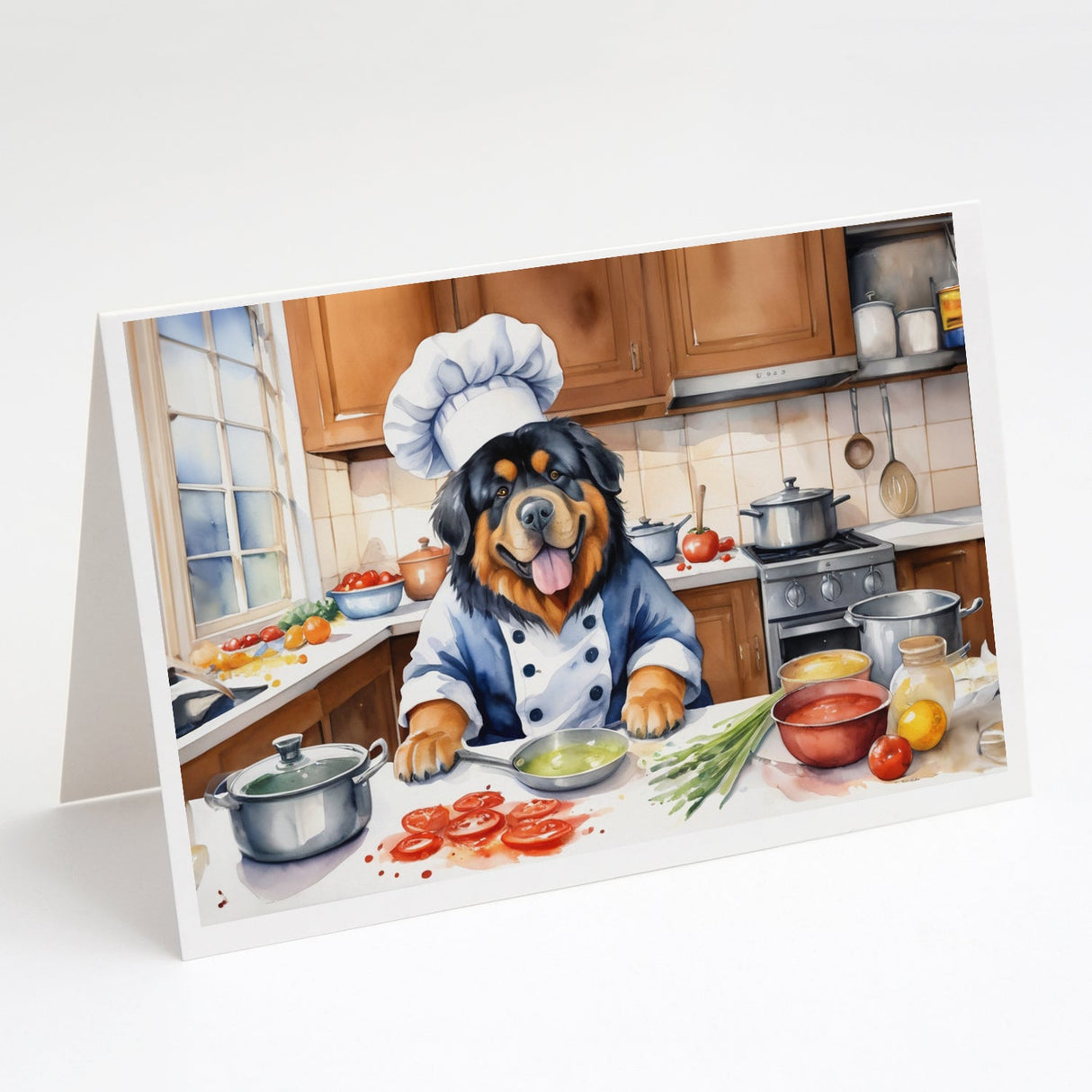 Tibetan Mastiff The Chef Greeting Cards Pack of 8