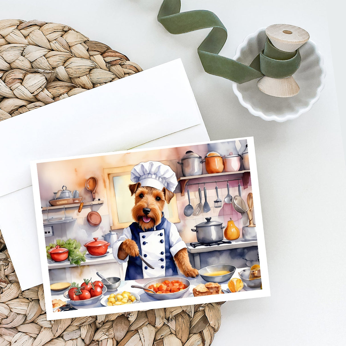 Welsh Terrier The Chef Greeting Cards Pack of 8