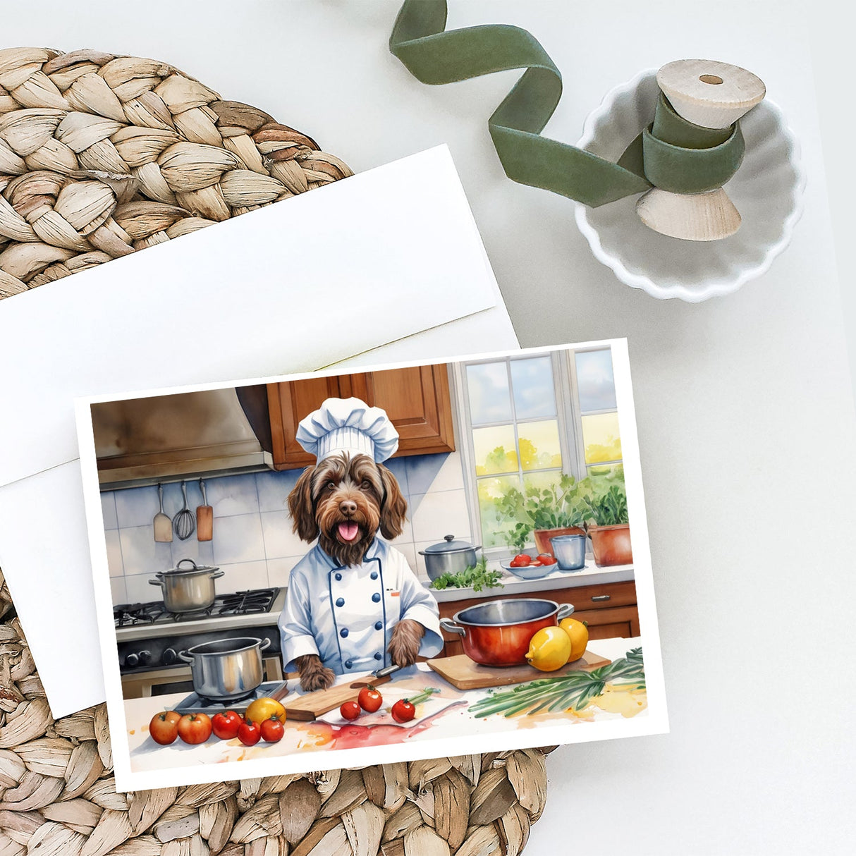 Wirehaired Pointing Griffon The Chef Greeting Cards Pack of 8