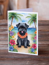 Affenpinscher Luau Greeting Cards Pack of 8