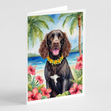 American Water Spaniel Luau Greeting Cards Pack of 8