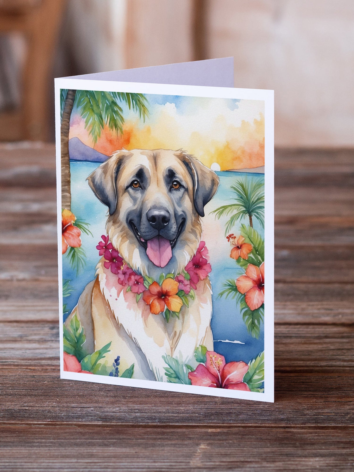 Anatolian Shepherd Luau Greeting Cards Pack of 8