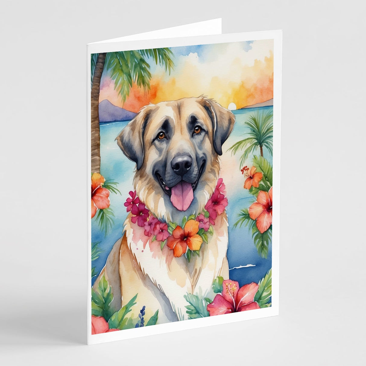 Anatolian Shepherd Luau Greeting Cards Pack of 8