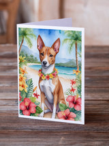 Basenji Luau Greeting Cards Pack of 8