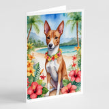 Basenji Luau Greeting Cards Pack of 8