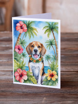 Beagle Luau Greeting Cards Pack of 8