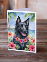 Belgian Sheepdog Luau Greeting Cards Pack of 8