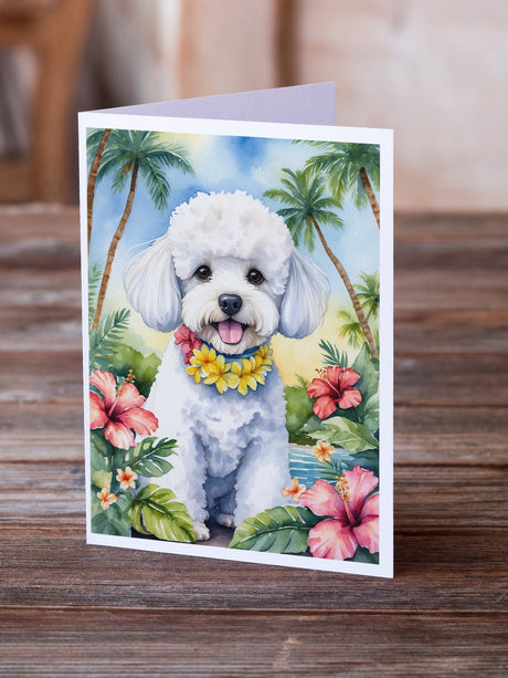 Bichon Frise Luau Greeting Cards Pack of 8