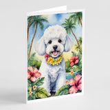 Bichon Frise Luau Greeting Cards Pack of 8