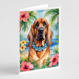 Bloodhound Luau Greeting Cards Pack of 8