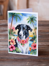 Borzoi Luau Greeting Cards Pack of 8