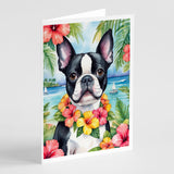 Boston Terrier Luau Greeting Cards Pack of 8