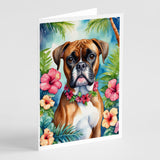 Boxer Luau Greeting Cards Pack of 8