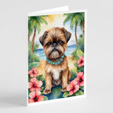 Brussels Griffon Luau Greeting Cards Pack of 8